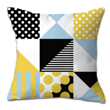 Yellow geometric pattern pillowcase pillow car cushion
