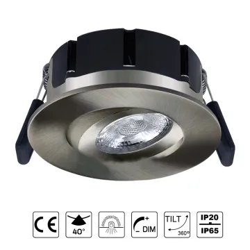 Chrome bathroom downlights Vertex