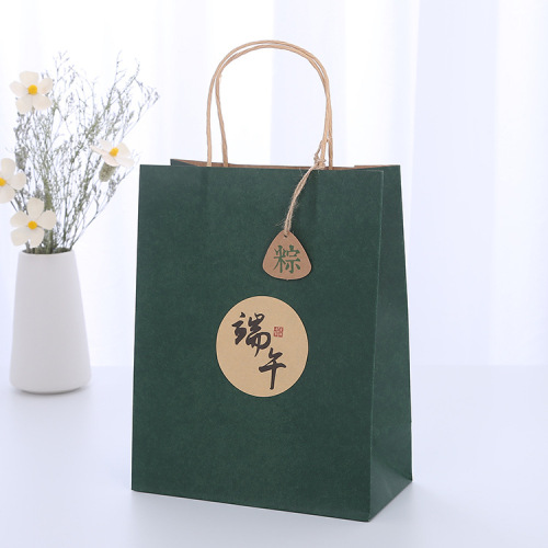 Bedruckte braune Kraft -Hemd -Tasche mit Twist -Seil