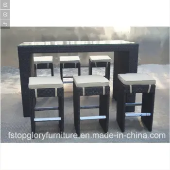 New Design Rattan Weaving Bar Table Set Outdoor Furniture