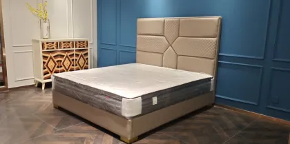 single double King-queen-size headboard wood leg wooden bed