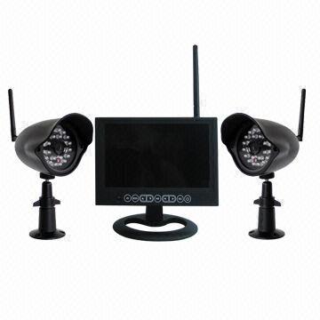 7-inch 4CH Wireless Recording Security System with 2pcs Plastic Camera (Touch Button)