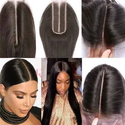 Wholesale Kim K 2x6 Swiss Lace Closure 100% Virgin Brazilian Human Hair Lace Closure Deep Middle Part Kim K Closure