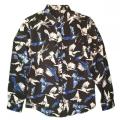 Men's Causal Digital Print Corduroy Long Sleeve Shirt