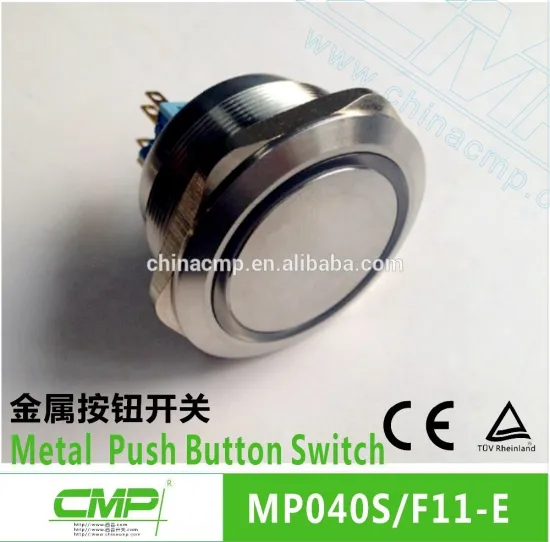 CMP high quality metal stainless steel 40mm large waterproof push button momentary ring led switch