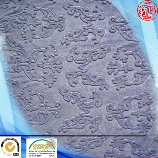 2014 new fashion polyester knitted velvet fabric 3d embossed for cushion