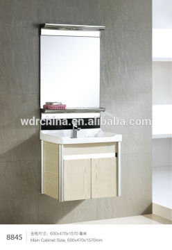 2015 Hot sale luxury bathroom mirror hotel light panel washing basin cabinet
