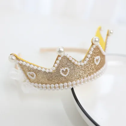 Kids Girls Glitter Headband Crown for Birthday Party