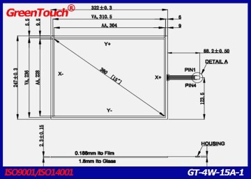 High Quality 4 Wire Resistive Touch Screen Low Price 15 Inch Touch Screen Manufacturer