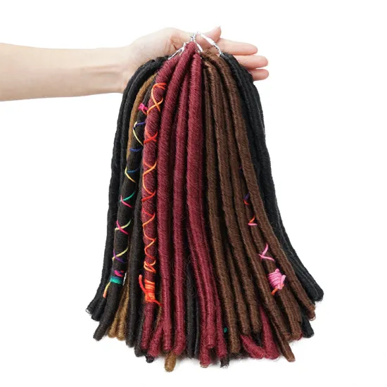 Wholesale Synthetic Braiding Hair Extensions Dreadlocks Ombre Brown Color Soft Straight Faux Locs Crochet Braids Hair