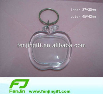 apple shape clear plastic acrylic keychains