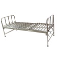 Tempat tidur pasien stainless steel dengan 2 engkol