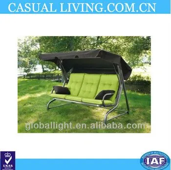 3 Seats Canopy Metal Swing Chair
