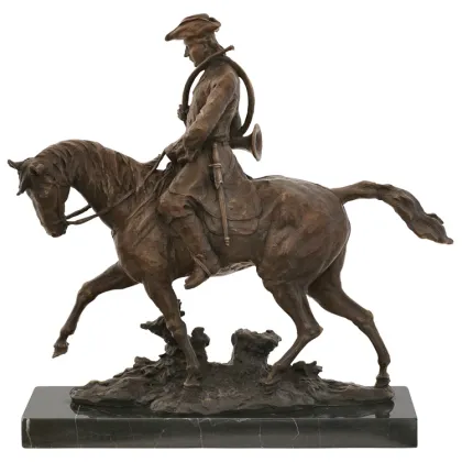 Cowboy bronze sculpture copper cheap Bronze Jockey & Horse Statue