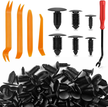 Universal Christmas Tree Style Fender Retainer Clips for Cars, Trucks - Includes Tool