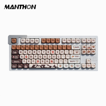 136 Schlüssel Schokoladenkaffeemaschine PBT -Farbstoff -Sublimationschlüsselkaps