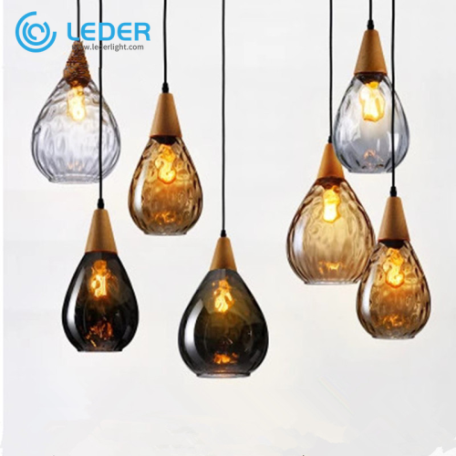LEDER Mini glazen hanglampen