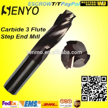 Solid Carbide 3 Flute Square Step End Mills/Tungsten Carbide Indexable Step End Milling Cutter/Micro End Milling Cutters