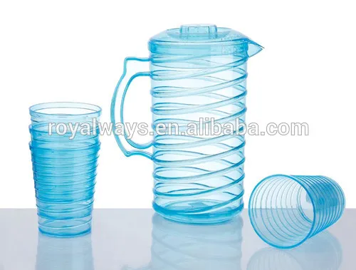 China high quality plastic pitcher promotional plastic jug set with 4pcs cups