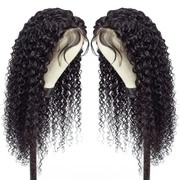 Curly 4*4 Wigs Wholesale  Brazilian Virgin Human Hair Wig With Baby Hair Kinky Curly Closure Wigs