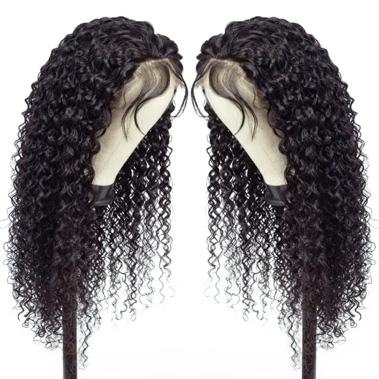 Curly 4*4 Wigs Wholesale  Brazilian Virgin Human Hair Wig With Baby Hair Kinky Curly Closure Wigs
