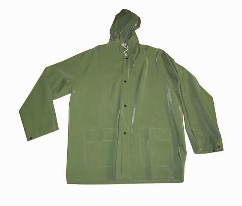 Army Green Pvc Polyester Raincoat