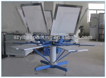 4 color Manual rotary t-shirt screen printing machine price