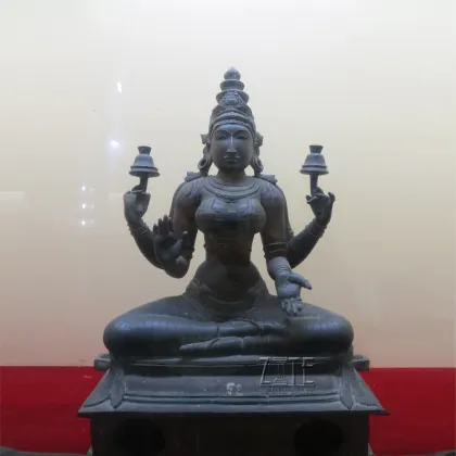 Large religious goddess metal brass bronze lakshmi statue
