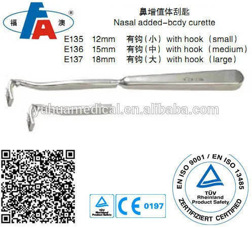 Nasal added-body curette, Nose instruments