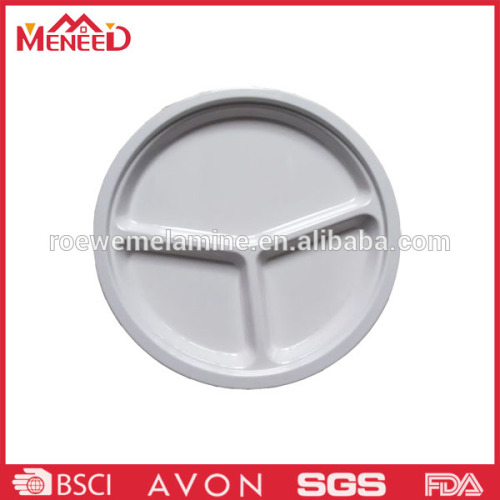 White colour round divided plate