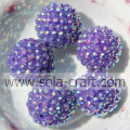 Оптовые фиолетовые бусины Rhinestone 20 * 22MM из смолы цвета AB для ювелирных изделий