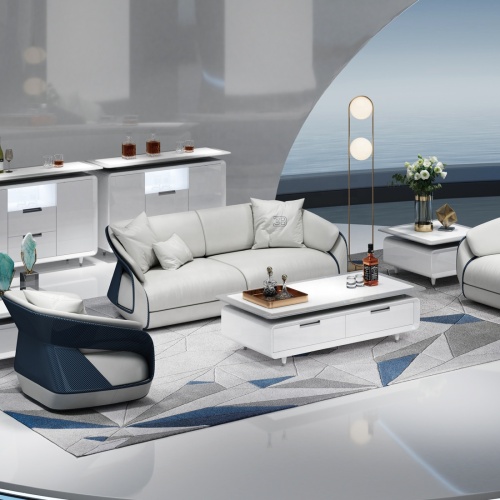 مبل چرمی L شکل در اتاق کنفرانس