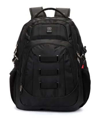 Suissewin Black Waterproof Outdoor Leisure Laptop Backpack