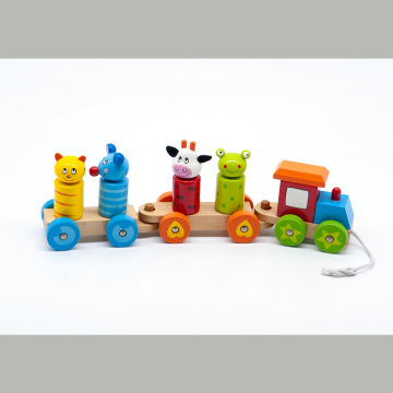 Juguete de cubos de madera, juguete para niños pequeños, juguetes de tren de madera