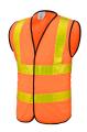 Оранжевый жилет безопасности с прозрачными светоотражающими лентами