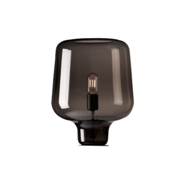 Lampe de table d&#39;appoint en verre noir LEDER