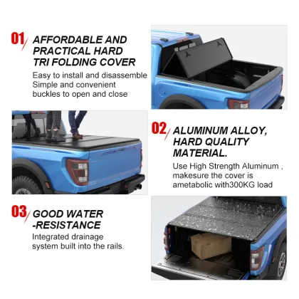 Zolionwil Aluminum Roller Hard Tri Fold Pickup Truck Cover for Isuzu D-MAX