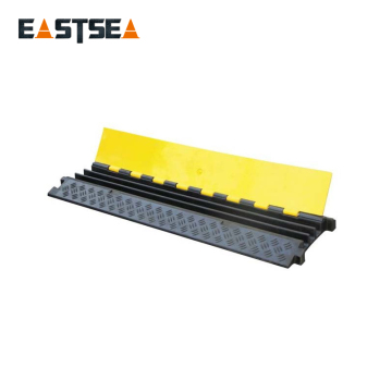 Black and Yellow Small Type 3 Channels Rubber Floor Cable Protector