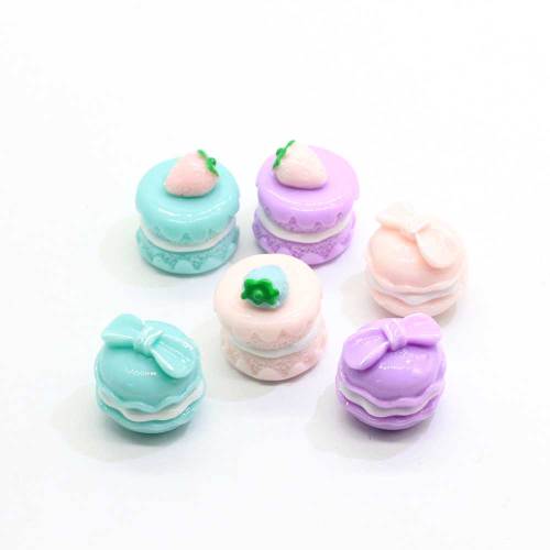 Nieuwe Charm Mini Aardbei Macaron Hars Kralen Voor Handgemaakte Craft Decor Kraal Of Meisjes Slaapkamer Ornamenten Charms