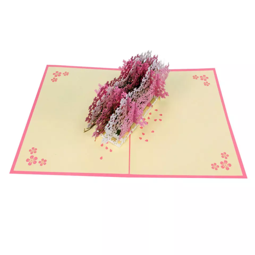 Tarjeta emergente de flor de cerezo 3D