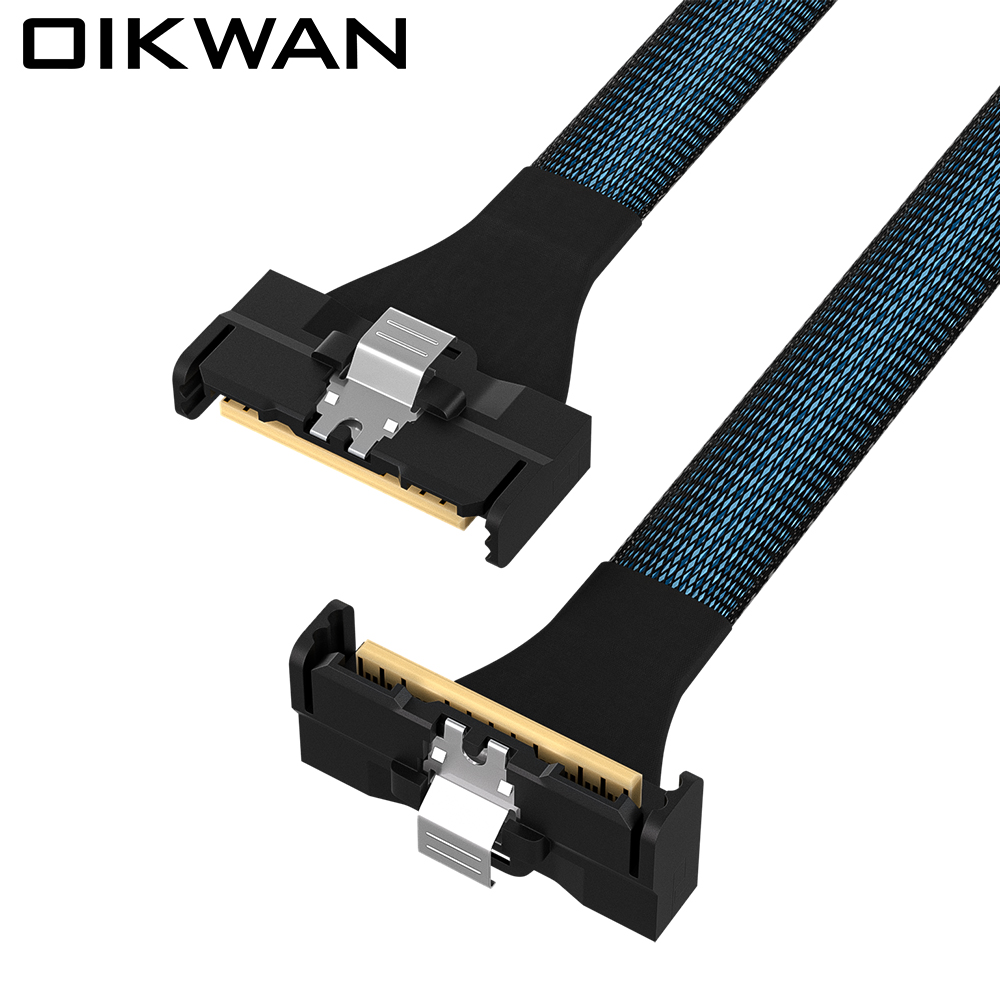 MCIO 8X Stright to Mcio 8x Right Angle PCIe Gen5 Mcio 8x