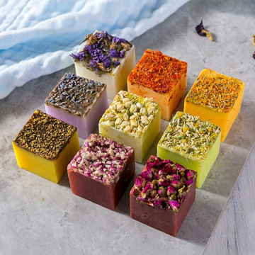 Vegan Natural Handmade Soap with Flowers and Petals for Skin Whitening