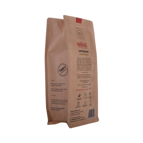 Wholes sale block bottom paper coffee bag with zipper