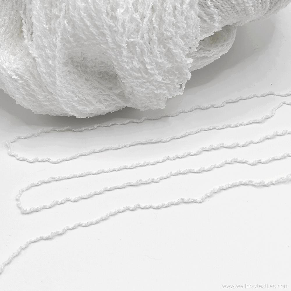 100% POLYESTER CHENILLE LIKE YARN RAW WHITE