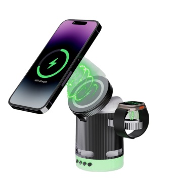 2024 Newest 4-in-1 Multifunction Speaker with Magnetic Mini Wireless Charger for Apple Watch, AirPods, and iPhone