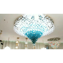 Hotel lobby crystal glass chandelier led pendant light