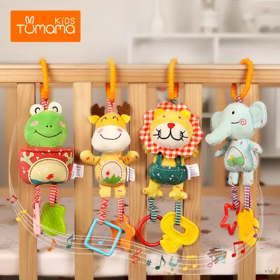 Baby Rattles Baby Crib Stroller Toy Teethers Soft Plush Early Development Stroller Car Hanging Toys For Infant Birthday Gift