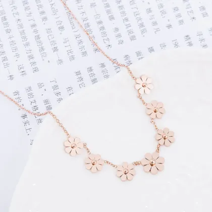 Small Flower Charm Statement Necklace For Grandma