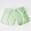 Cutie de prânz Bento din silicon cu 4 compartimente cu capac