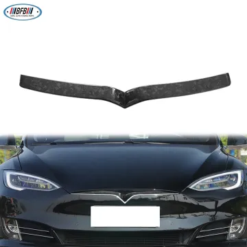 Carbon Fiber Front Grille Cover V Trim for Tesla Model S 2016-2022